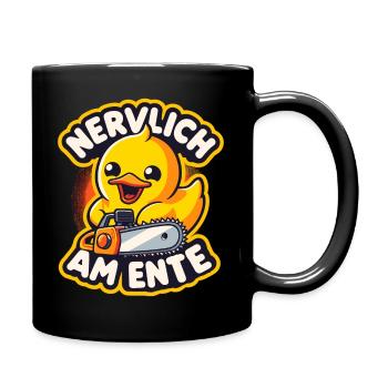 Stress Gestresst Nerven Arbeit Geschenk Spruch - Tasse einfarbig - Schwarz - Rechts