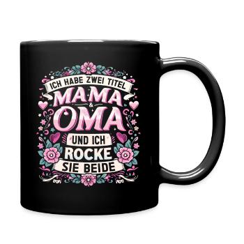 Geschenk Oma Baby Nachwuchs Mama Sprüche - Tasse einfarbig - Schwarz - Rechts