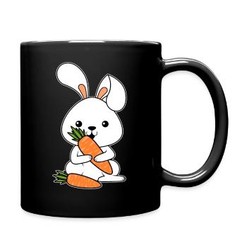 Hase Gemüse Karotte Ostern Geschenk Hase Kanninche - Tasse einfarbig - Schwarz - Rechts