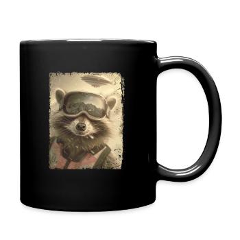 OVNI rétro vintage étrange Alien neige raton laveur - Mug uni - noir - Droite