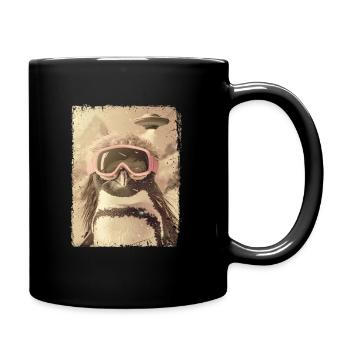 UFO Retro Vintage Uncanny Alien Ski Penguin - Tasse einfarbig - Schwarz - Rechts