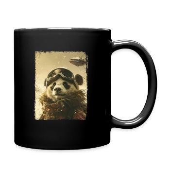 OVNI rétro vintage étrange alien panda d’hiver - Mug uni - noir - Droite