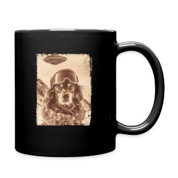OVNI Rétro Vintage Étrange Alien Chien d’hiver - Mug uni - noir - Droite
