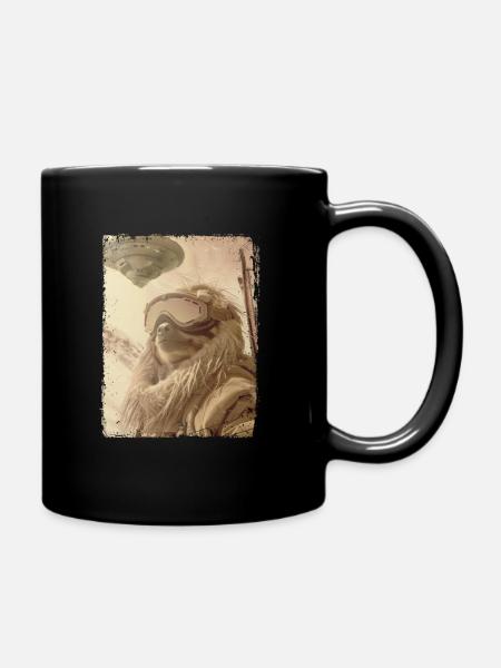 UFO Retro Vintage Uncanny Alien Ski Sloth - Tasse einfarbig - Schwarz