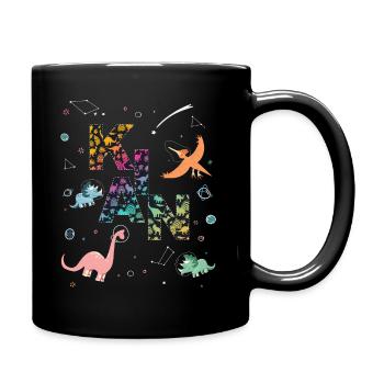 KIAN - Schöner Jungen Name mit Dinosaurier - Tasse einfarbig - Schwarz - Rechts