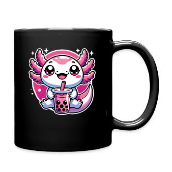 Axolotl Tee Eistee Amphibie Kawaii Anime - Tasse einfarbig - Schwarz - Rechts