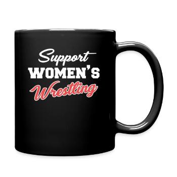 Support women's wrestling, martial arts, - Full Colour Mug - black - Right
