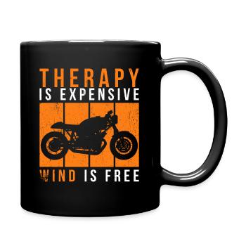 Motorcycle Therapy - Therapy is too expensive - Full Colour Mug - black - Right