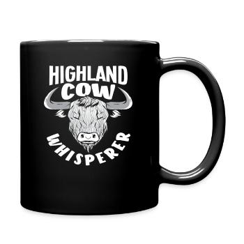 Highland Cow Whisperer Schottisches Hochlandrind - Tasse einfarbig - Schwarz - Rechts