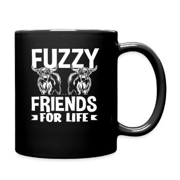 Flauschige Freunde Für Immer Highland Kuh - Tasse einfarbig - Schwarz - Rechts