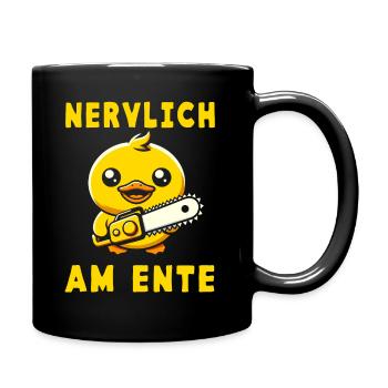 Stress Gestresst Nerven Arbeit Geschenk Spruch - Tasse einfarbig - Schwarz - Rechts