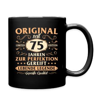 75 Jahre Lebende Legende 75 Geburtstag - Tasse einfarbig - Schwarz - Rechts