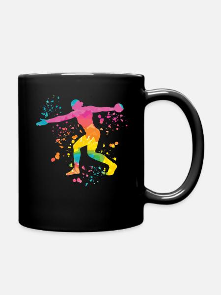 Lanceur de disque Lancer de disque Colorsplash - Mug uni - noir