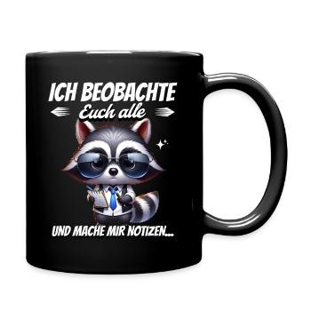 Je vous surveille tous et je prends des notes - Mug uni - noir - Droite