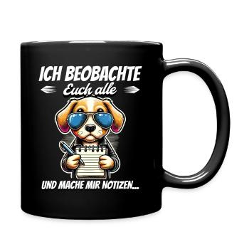 Je vous surveille tous et je prends des notes - Mug uni - noir - Droite