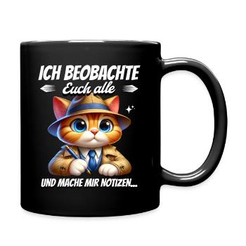 Je vous surveille tous et je prends des notes - Mug uni - noir - Droite