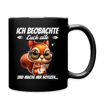 Je vous surveille tous et je prends des notes - Mug uni - noir - Droite