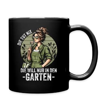 Garten Geschenk Gärtnerin Geburtstag Geschenk - Tasse einfarbig - Schwarz - Rechts