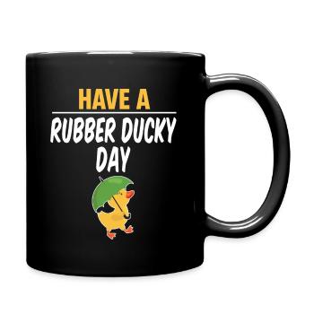 Avoir une étiquette de canard en caoutchouc, drôle - Mug uni - noir - Droite