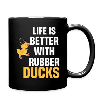 La vie est meilleure avec des canards en caoutchouc. Presseur - Mug uni - noir - Droite