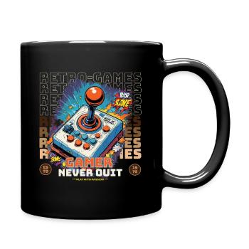 Retro Gamer Joystick / Controller Console Games - Full Colour Mug - black - Right