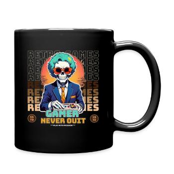 Retro Gamer Skelett mit Controller Konsolenspiele - Tasse einfarbig - Schwarz - Rechts