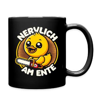 Stress Gestresst Nerven Arbeit Geschenk Spruch - Tasse einfarbig - Schwarz - Rechts