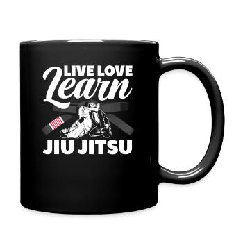 Live Love Learn Jiu Jitsu - Full Colour Mug - black - Right