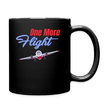 One More Flight Flight Attendant Airline Travel - Full Colour Mug - black - Right