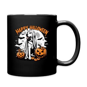 Halloween Labrador Labbi Ghost Costume Citrouille - Mug uni - noir - Droite