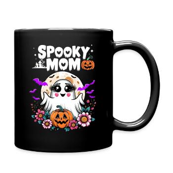 Halloween Maman effrayante Fantôme Citrouille fantôme Maman - Mug uni - noir - Droite