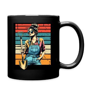 Garten Geschenk Gärtnerin Geburtstag Geschenk - Tasse einfarbig - Schwarz - Rechts