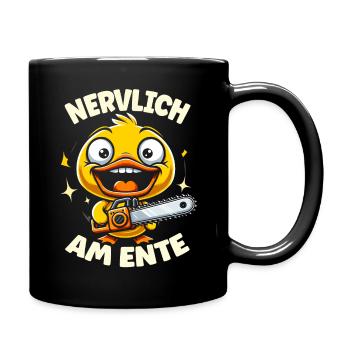 Stress Gestresst Nerven Arbeit Geschenk Spruch - Tasse einfarbig - Schwarz - Rechts