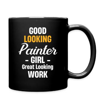 Belle fille peintre, super - Mug uni - noir - Droite