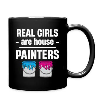 Real girls are painters, illustrators, - Full Colour Mug - black - Right