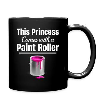 Cette princesse est livrée avec un rouleau à peinture. - Mug uni - noir - Droite
