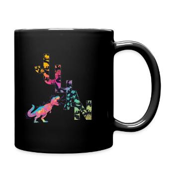 JULIAN - Schöner Jungen Name mit Dinosaurier - Tasse einfarbig - Schwarz - Rechts