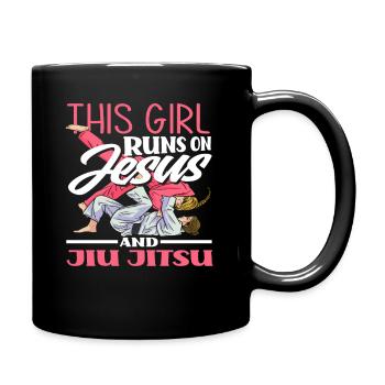 Cette fille vit pour Jésus et le Jiu Jitsu - Mug uni - noir - Droite