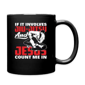 Quand il s'agit de Jiu-Jitsu et de Jésus, je suis là - Mug uni - noir - Droite