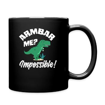 Armbar Me Impossible Dinosaur BJJ Fun - Full Colour Mug - black - Right