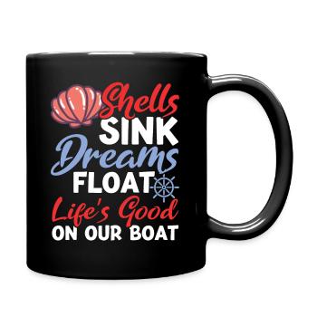Boat Funny Boots Saying Gift - Full Colour Mug - black - Right