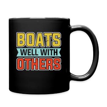 Boat Saying Humor - Full Colour Mug - black - Right