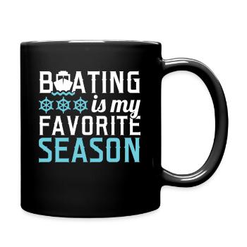 Funny Sailing Season Sailboat Saying Boat Outfit - Full Colour Mug - black - Right