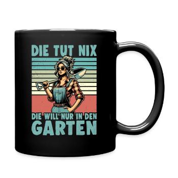 Garten Geschenk Gärtnerin Geburtstag Geschenk - Tasse einfarbig - Schwarz - Rechts