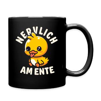 Stress Gestresst Nerven Arbeit Geschenk Spruch - Tasse einfarbig - Schwarz - Rechts