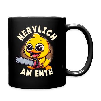 Stress Gestresst Nerven Arbeit Geschenk Spruch - Tasse einfarbig - Schwarz - Rechts