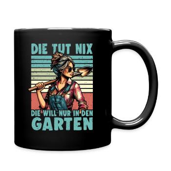 Garten Geschenk Gärtnerin Geburtstag Geschenk - Tasse einfarbig - Schwarz - Rechts
