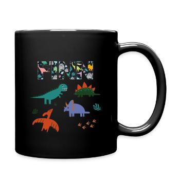 FINN - Schöner Jungen Name mit Dinosaurier - Tasse einfarbig - Schwarz - Rechts