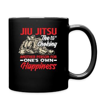 Jiu Jitsu The Act Of Choking Happiness - Full Colour Mug - black - Right