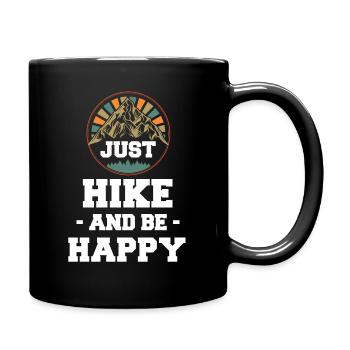 Just hike and be happy - Full Colour Mug - black - Right